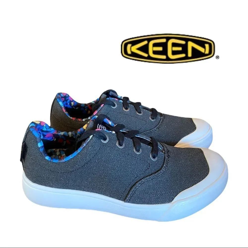 New in Box KEEN "Elena Oxford" Women's Lace Up Black Canvas Shoes Sneakers 5